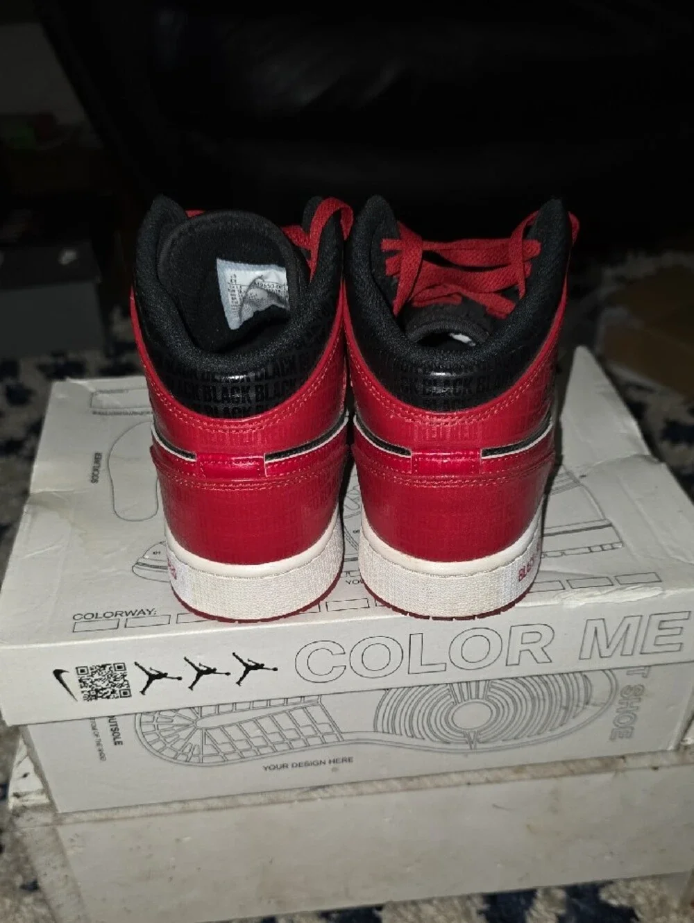 Air Jordan 1 Mid SS GS 'Black + Red = Bred'